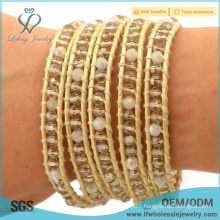 New arrival bohemian jewelry gold bohemian bracelet wrap around bead crystal bracelet